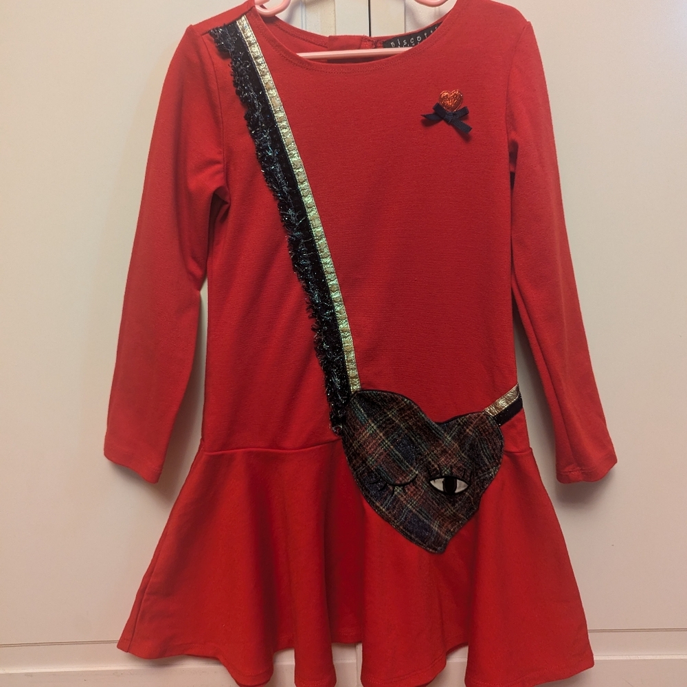 Biscotti Red Long Sleeve Dress Size 6 girls